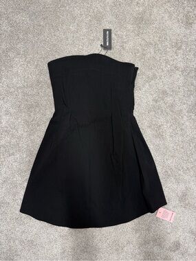 PrettyLittleThing Black Stretch Woven Bandeau Mini Shift Dress